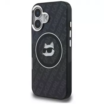 Karl Lagerfeld IML Choupette Head Logo MagSafe -kotelo iPhone 16, musta