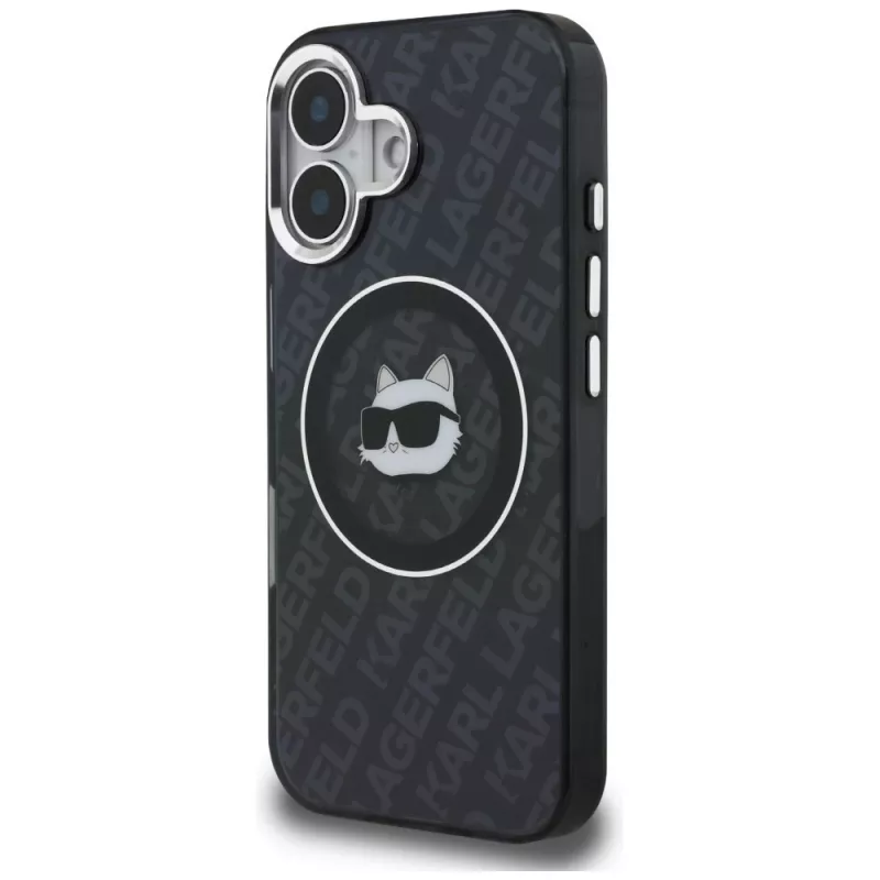 Karl Lagerfeld IML Choupette Head Logo MagSafe -kotelo iPhone 16, musta