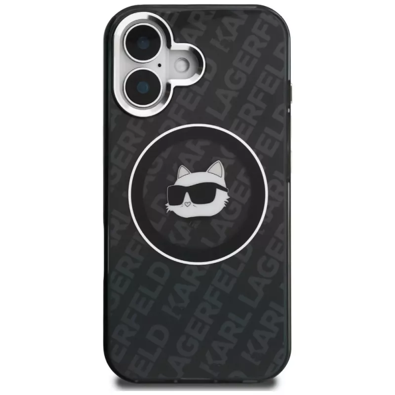Karl Lagerfeld IML Choupette Head Logo MagSafe -kotelo iPhone 16, musta