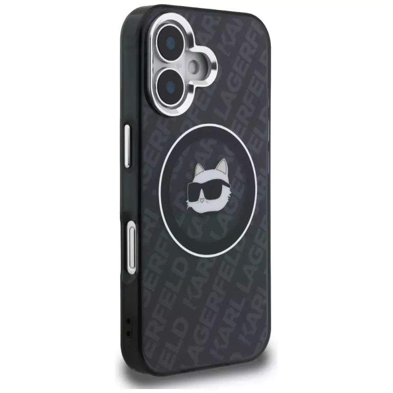 Karl Lagerfeld IML Choupette Head Logo MagSafe -kotelo iPhone 16, musta