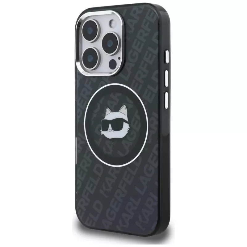 KARL LAGERFELD IML Choupette Head Logo MagSafe -suojakotelo Apple iPhone 16 Pro Max, musta