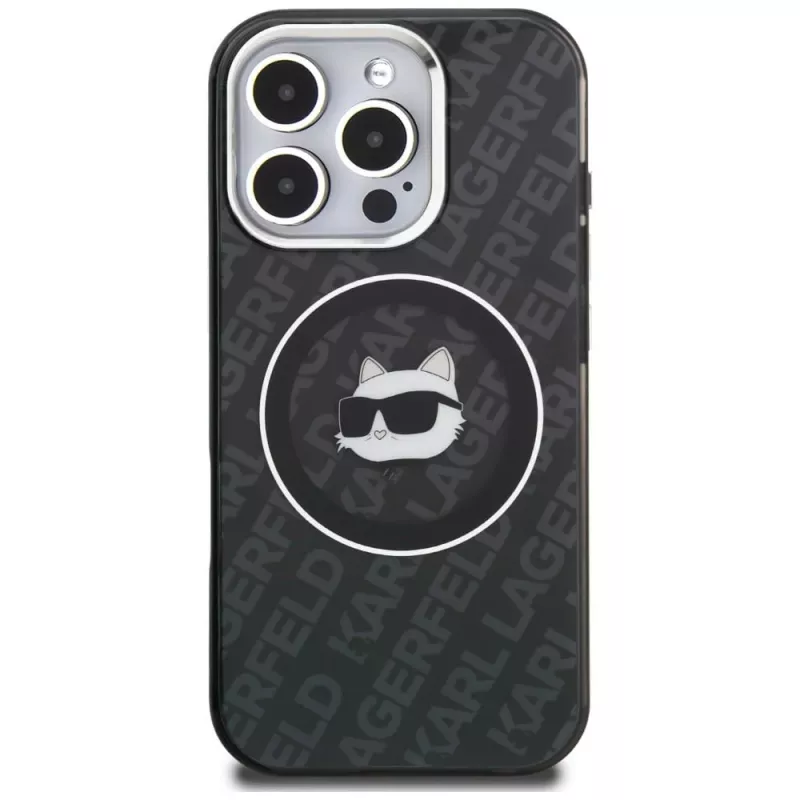 KARL LAGERFELD IML Choupette Head Logo MagSafe -suojakotelo Apple iPhone 16 Pro Max, musta