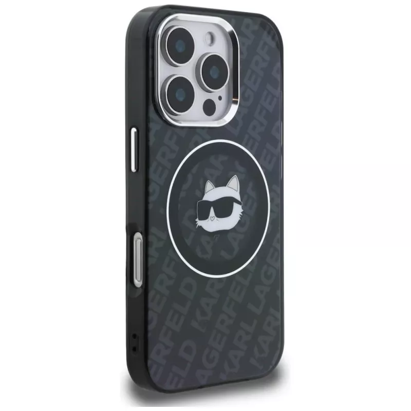KARL LAGERFELD IML Choupette Head Logo MagSafe -suojakotelo Apple iPhone 16 Pro Max, musta