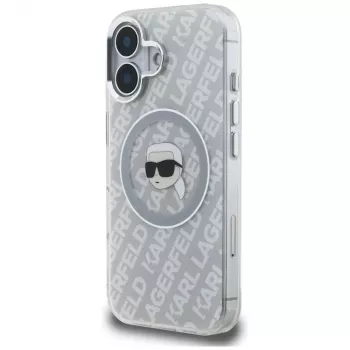 Karl Lagerfeld IML Karl Head Logo MagSafe -suojakotelo iPhone 16, harmaa