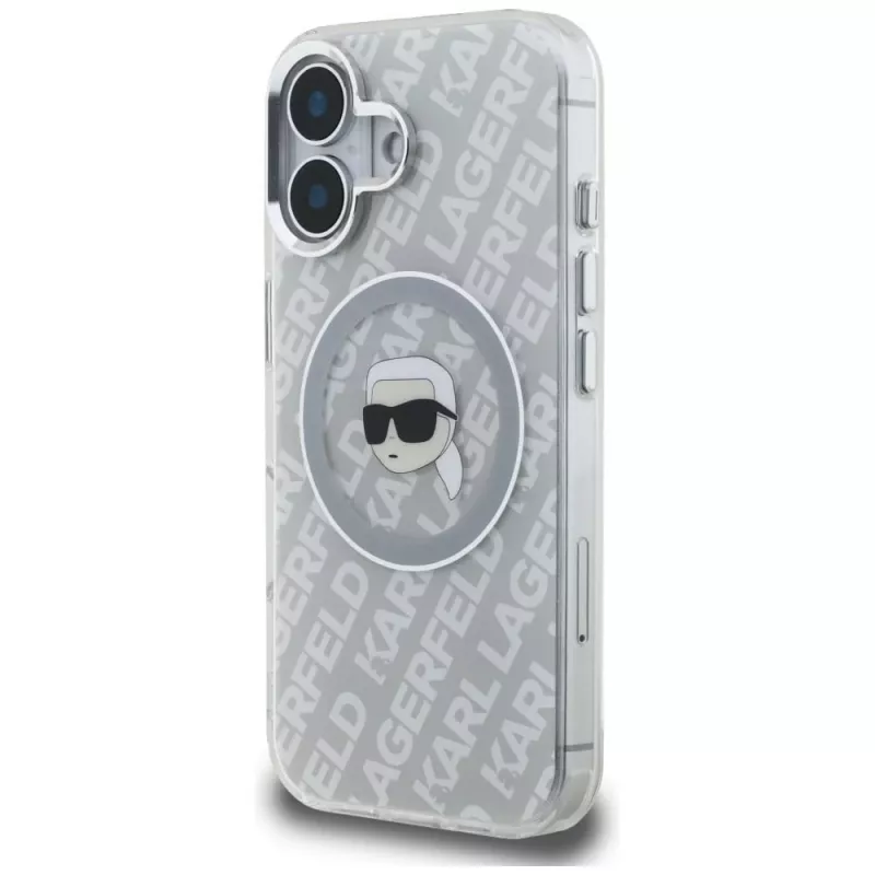 Karl Lagerfeld IML Karl Head Logo MagSafe -suojakotelo iPhone 16, harmaa