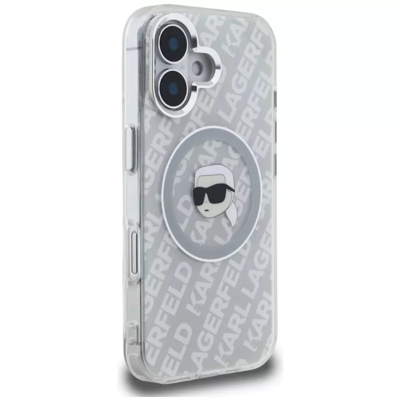Karl Lagerfeld IML Karl Head Logo MagSafe -suojakotelo iPhone 16, harmaa