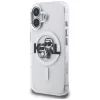 Karl Lagerfeld IML Glitter Karl & Choupette Sketch Logo MagSafe -suojakotelo iPhone 16, läpinäkyvä