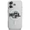 Karl Lagerfeld IML Glitter Karl & Choupette Sketch Logo MagSafe -suojakotelo iPhone 16, läpinäkyvä