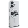 Karl Lagerfeld IML Glitter Karl & Choupette Sketch Logo MagSafe -suojakotelo iPhone 16, läpinäkyvä