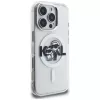 Karl Lagerfeld IML Glitter Karl & Choupette Sketch Logo MagSafe -suojakotelo iPhone 16 Pro Max, läpinäkyvä