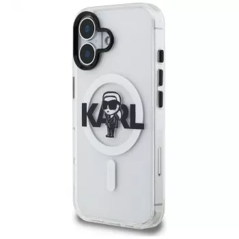 KARL LAGERFELD IML Karl Sketch Logo MagSafe -suojakotelo iPhone 16, läpinäkyvä