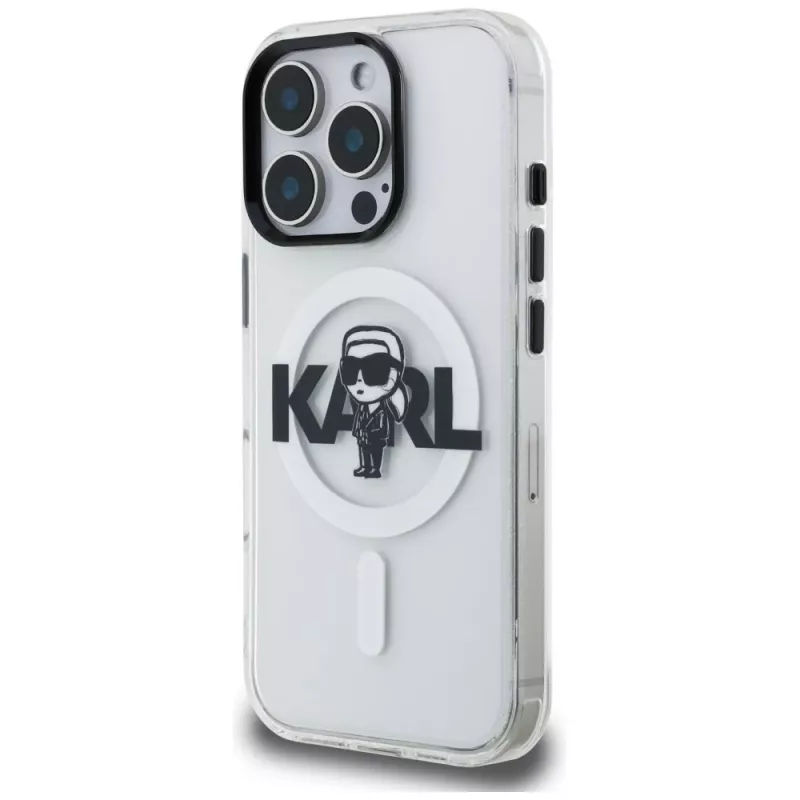 KARL LAGERFELD IML Karl Sketch Logo MagSafe -suojakotelo Apple iPhone 16 Pro, läpinäkyvä