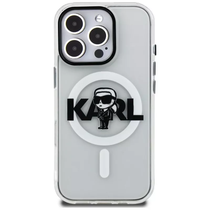 KARL LAGERFELD IML Karl Sketch Logo MagSafe -suojakotelo Apple iPhone 16 Pro, läpinäkyvä
