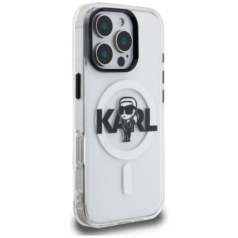 KARL LAGERFELD IML Karl Sketch Logo MagSafe -suojakotelo Apple iPhone 16 Pro, läpinäkyvä