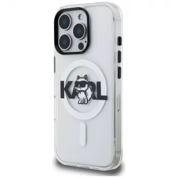 KARL LAGERFELD IML Choupette Sketch Logo MagSafe -suojakotelo iPhone 16 Pro Max, läpinäkyvä