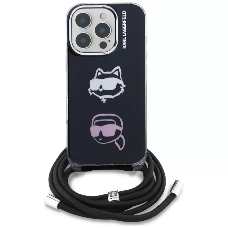 KARL LAGERFELD IML Crossbody -suojakotelo iPhone 16 Pro, musta