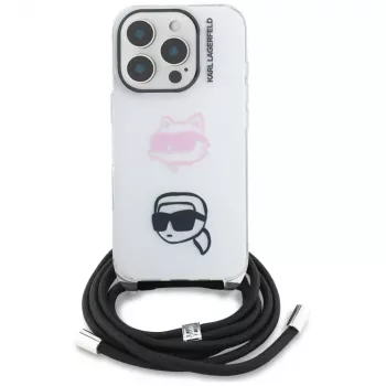 KARL LAGERFELD IML Crossbody -suojakotelo Apple iPhone 16 Pro, valkoinen