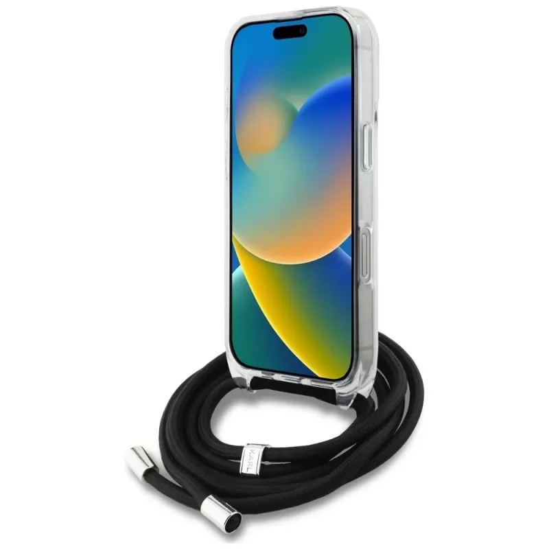 KARL LAGERFELD IML Crossbody -suojakotelo Apple iPhone 16 Pro, valkoinen