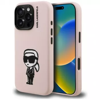 KARL LAGERFELD Silicone Karl Sketch MagSafe -suojakotelo iPhone 16 Pro Max, pinkki