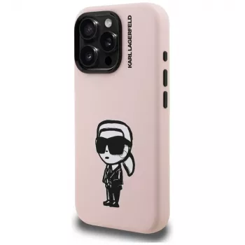 KARL LAGERFELD Silicone Karl Sketch MagSafe -suojakotelo iPhone 16 Pro Max, pinkki