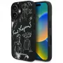 KARL LAGERFELD Grained Pattern & Logo MagSafe -suojakotelo iPhone 16, musta