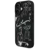 KARL LAGERFELD Grained Pattern & Logo MagSafe -suojakotelo iPhone 16, musta
