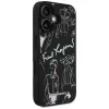 KARL LAGERFELD Grained Pattern & Logo MagSafe -suojakotelo iPhone 16, musta
