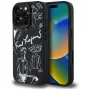 KARL LAGERFELD Grained Pattern & Logo MagSafe -suojakotelo iPhone 16 Pro, musta