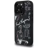 KARL LAGERFELD Grained Pattern & Logo MagSafe -suojakotelo iPhone 16 Pro, musta