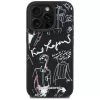 KARL LAGERFELD Grained Pattern & Logo MagSafe -suojakotelo iPhone 16 Pro, musta
