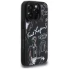 KARL LAGERFELD Grained Pattern & Logo MagSafe -suojakotelo iPhone 16 Pro, musta