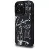 KARL LAGERFELD Grained Pattern & Logo MagSafe -suojakotelo iPhone 16 Pro Max, musta