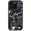 KARL LAGERFELD Grained Pattern & Logo MagSafe -suojakotelo iPhone 16 Pro Max, musta