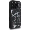 KARL LAGERFELD Grained Pattern & Logo MagSafe -suojakotelo iPhone 16 Pro Max, musta