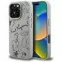 Karl Lagerfeld Grained Pattern & Logo MagSafe -suojakotelo Apple iPhone 16 Pro, harmaa