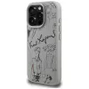 Karl Lagerfeld Grained Pattern & Logo MagSafe -suojakotelo Apple iPhone 16 Pro, harmaa