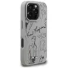 Karl Lagerfeld Grained Pattern & Logo MagSafe -suojakotelo Apple iPhone 16 Pro, harmaa