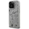 KARL LAGERFELD Grained Pattern & Logo MagSafe -suojakotelo Apple iPhone 16 Pro Max - harmaa