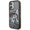 KARL LAGERFELD Liquid Glitter Choupette Logo -suojakotelo iPhone 16, musta