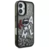KARL LAGERFELD Liquid Glitter Choupette Logo -suojakotelo iPhone 16, musta