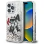 KARL LAGERFELD Liquid Glitter Choupette Logo -suojakotelo iPhone 16 Pro, läpinäkyvä