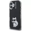 Karl Lagerfeld IML Aquarelle Choupette & Logo -suojakotelo iPhone 16, musta