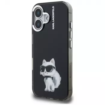 Karl Lagerfeld IML Aquarelle Choupette & Logo -suojakotelo iPhone 16, musta