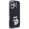 Karl Lagerfeld IML Aquarelle Choupette & Logo -suojakotelo iPhone 16, musta