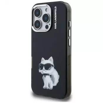 Karl Lagerfeld IML Aquarelle Choupette & Logo -takakansi Apple iPhone 16 Pro, musta