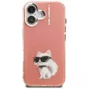 Karl Lagerfeld IML Aquarelle Choupette & Logo -puhelinkotelo iPhone 16, pinkki