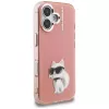 Karl Lagerfeld IML Aquarelle Choupette & Logo -puhelinkotelo iPhone 16, pinkki