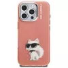 Karl Lagerfeld IML Aquarelle Choupette & Logo -suojakotelo Apple iPhone 16 Pro, pinkki