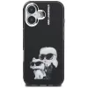 KARL LAGERFELD IML Aquarelle Karl & Choupette & Logo -takakansi Apple iPhone 16, musta