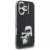 KARL LAGERFELD IML Aquarelle Karl & Choupette & Logo -takakansi Apple iPhone 16, musta